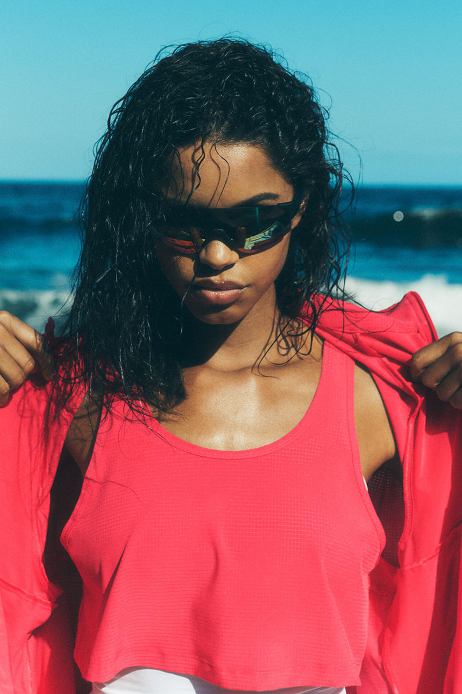 Cropped Sport Star Tank - Candy Red — photo 1
