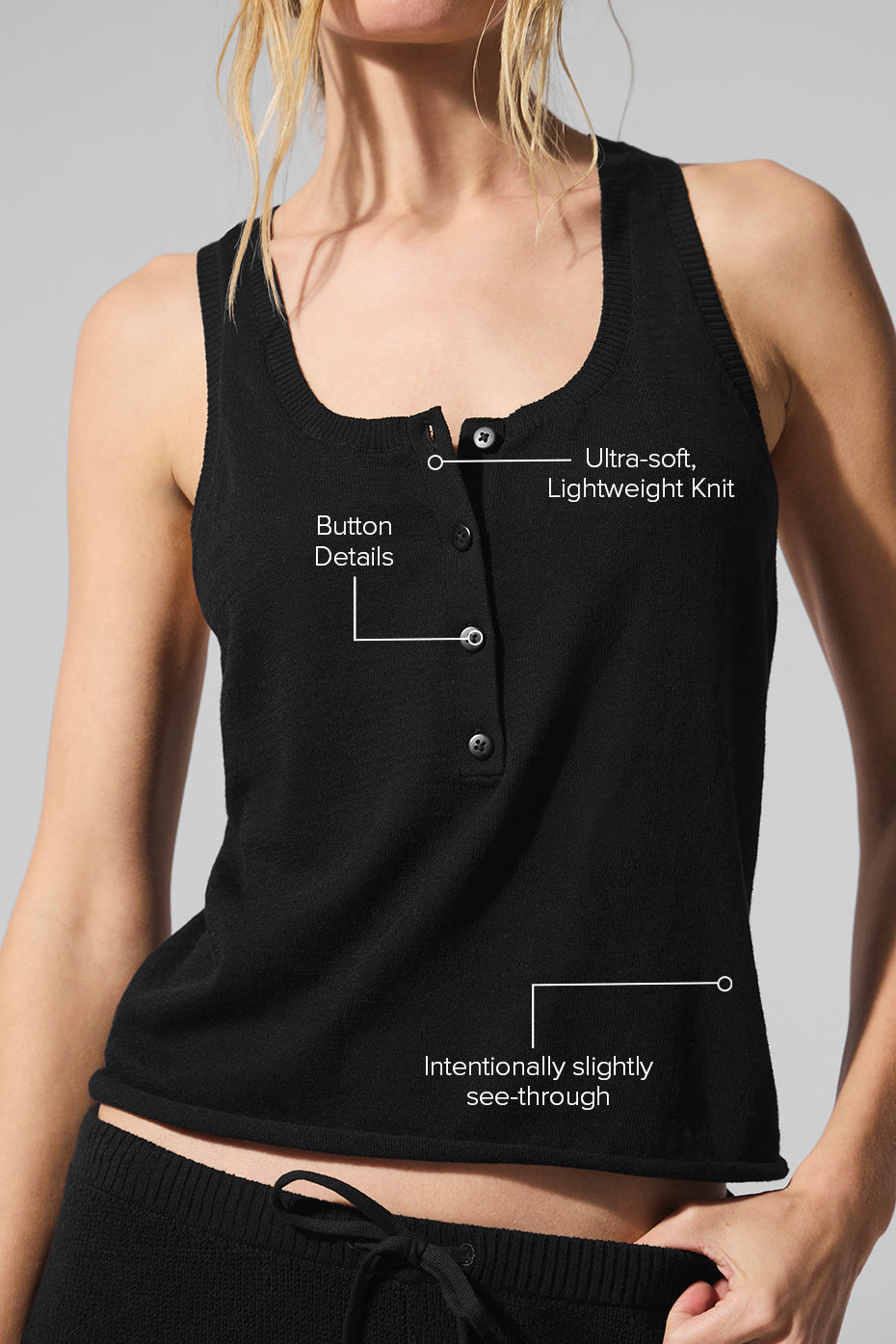 Supernatural Sweater Henley Tank - Black — photo 2