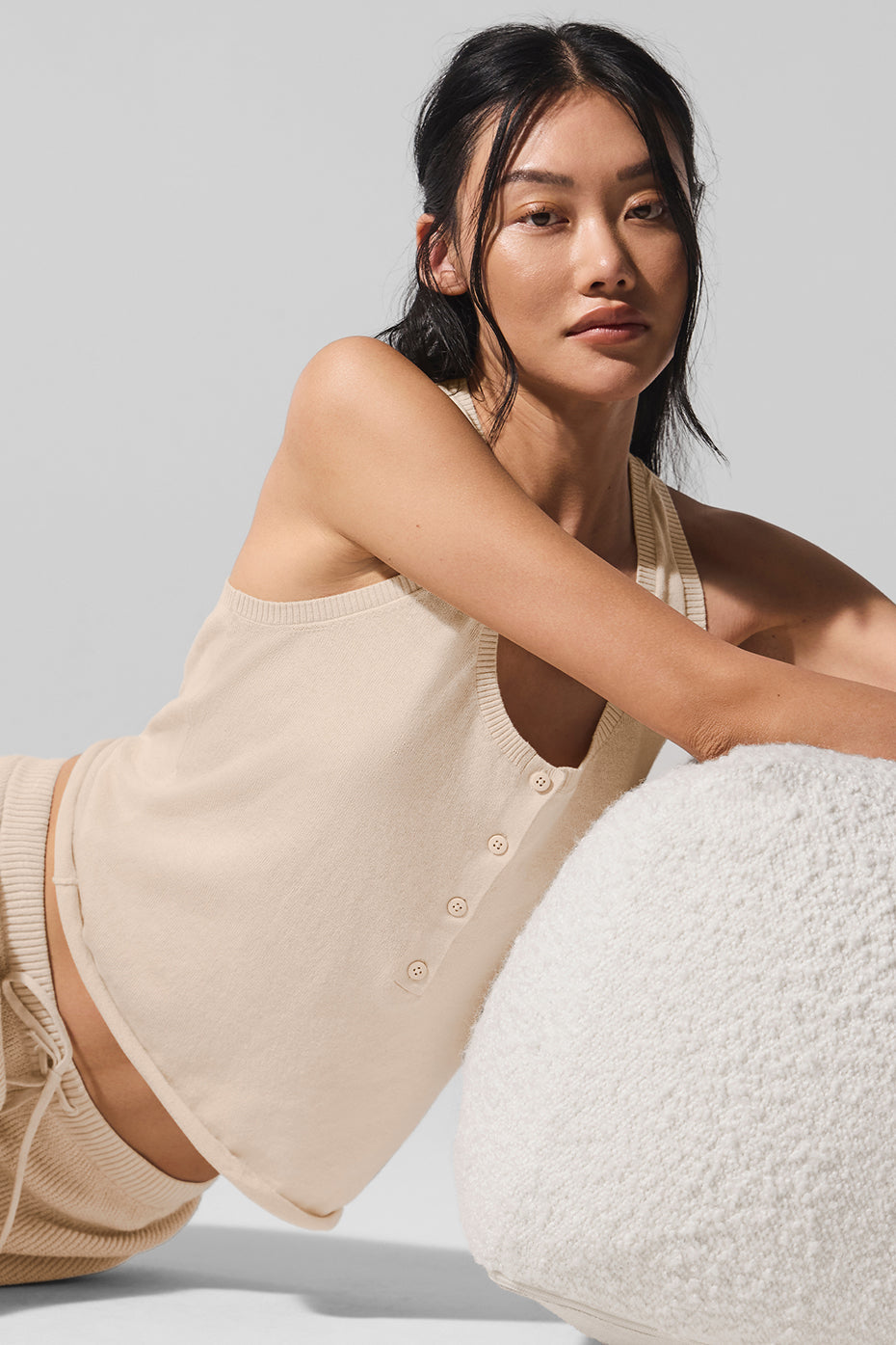 Supernatural Sweater Henley Tank - Macadamia — photo 3