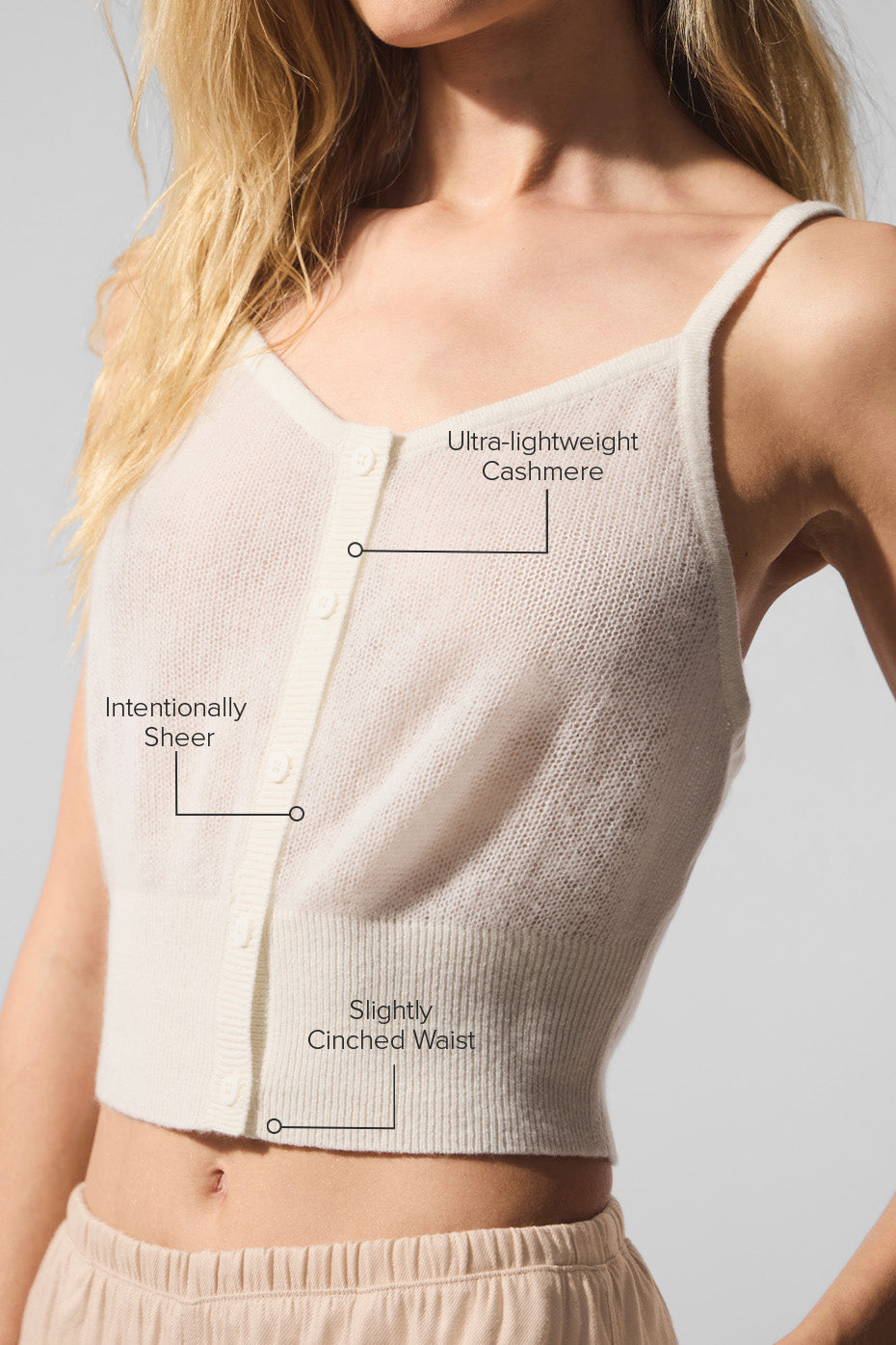 Sheer Cashmere Tank - Ivory — photo 2