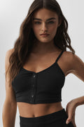 Ribbed Delicate Lounge Tank - Black — photo 1