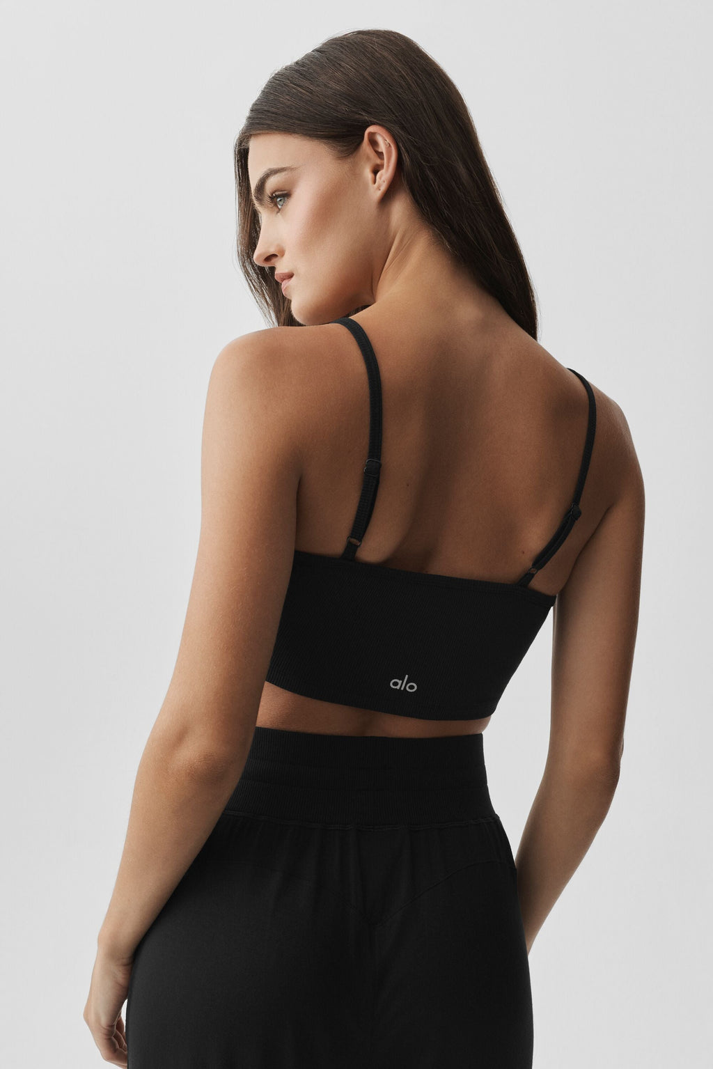 Ribbed Delicate Lounge Tank - Black — photo 2