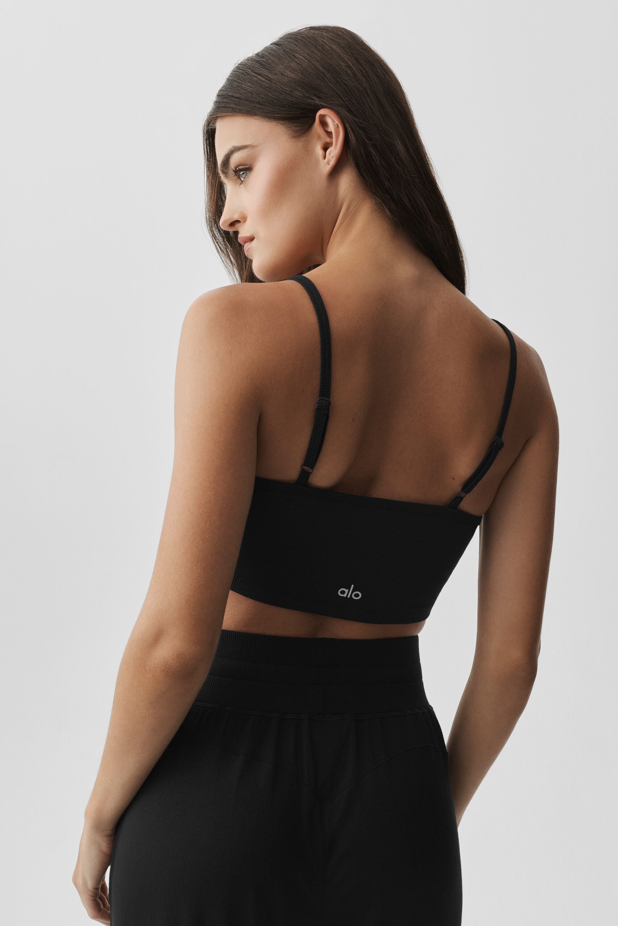 Ribbed Delicate Lounge Tank - Black — photo 2