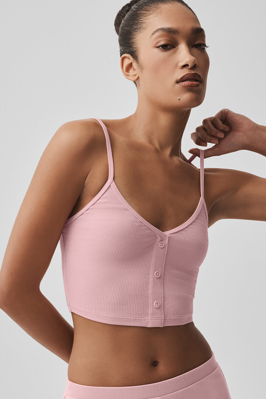 Ribbed Delicate Lounge Tank - Vintage Pink — photo 2