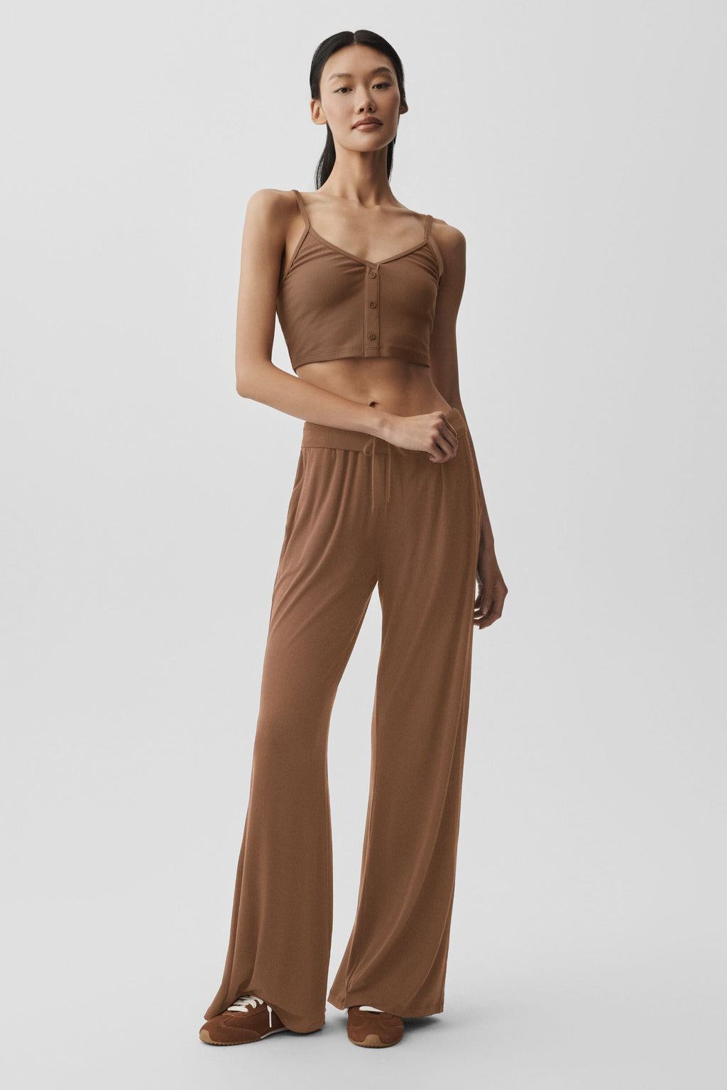 Ribbed Delicate Lounge Tank - Sun Kissed Brown — photo 4