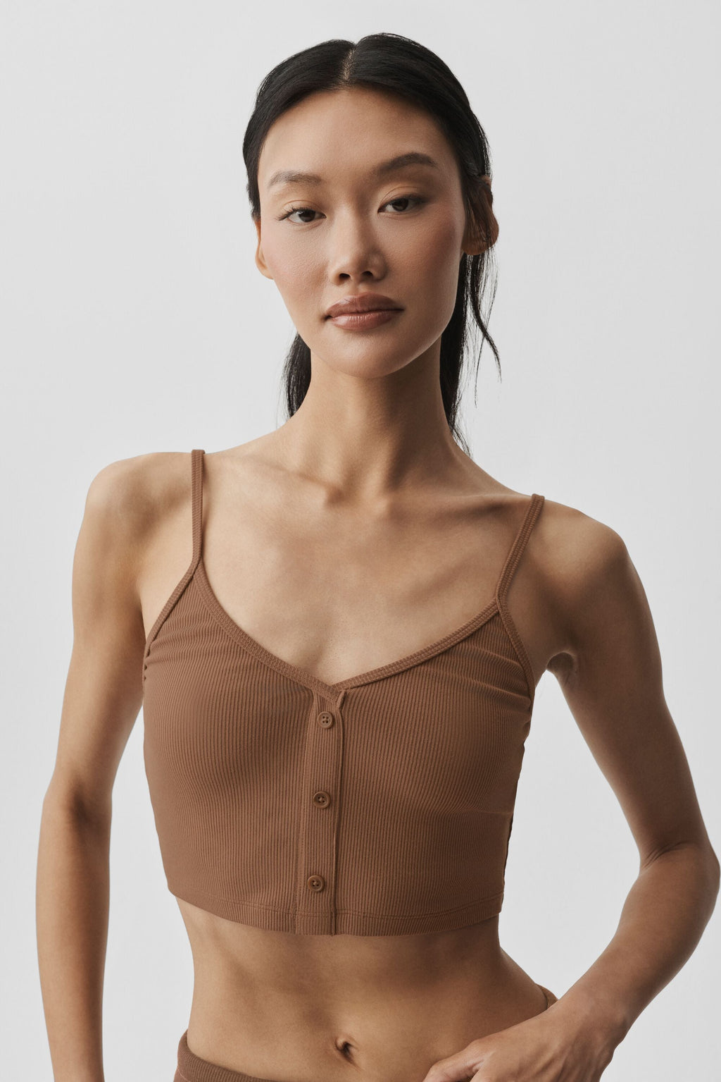 Ribbed Delicate Lounge Tank - Sun Kissed Brown — photo 3