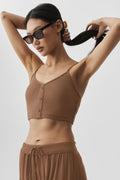 Ribbed Delicate Lounge Tank - Sun Kissed Brown — photo 1
