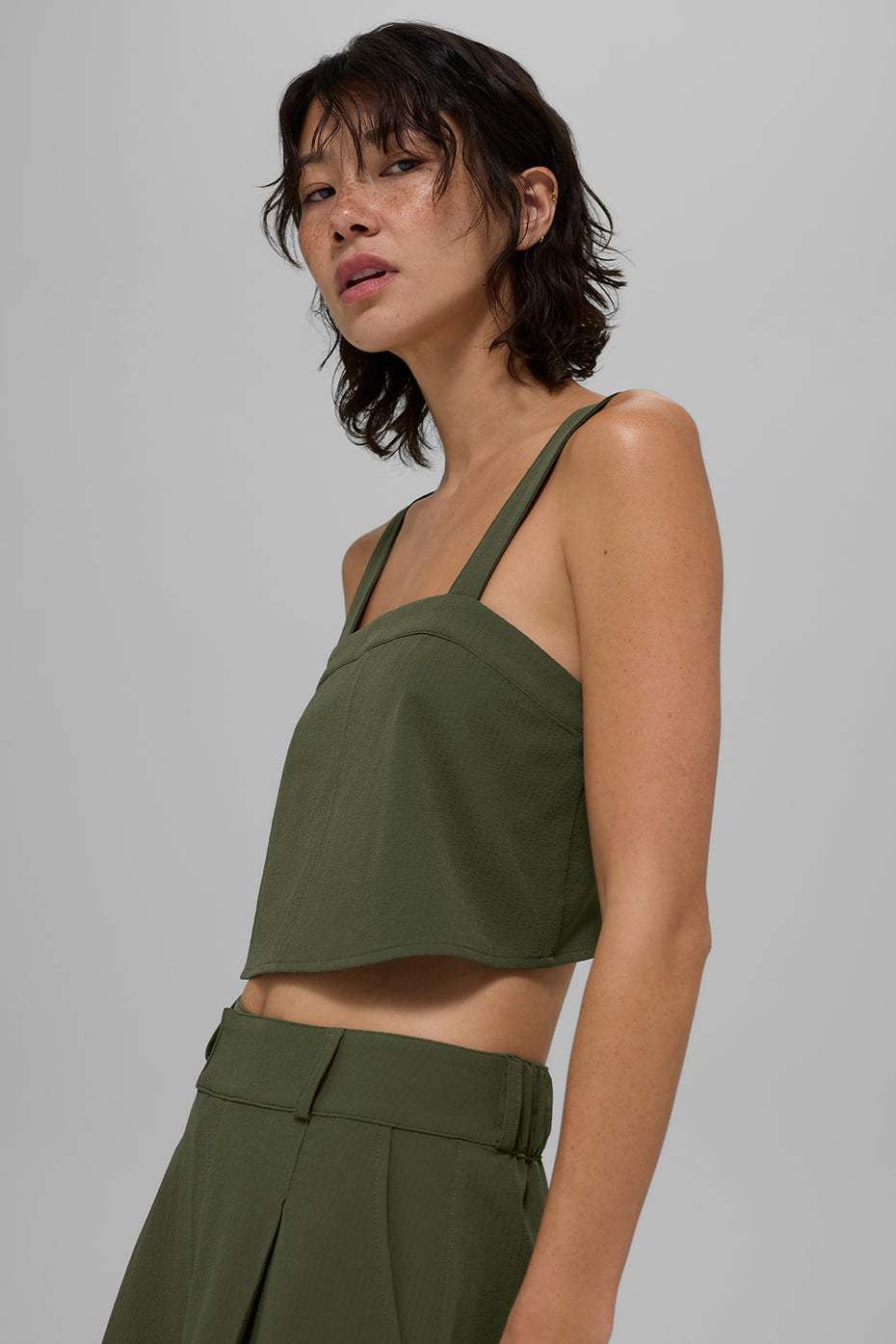 Cropped Dreamscape Tank - Green Olive — photo 6