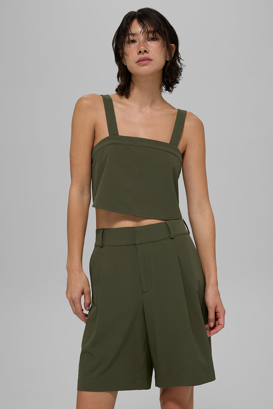 Cropped Dreamscape Tank - Green Olive — photo 1