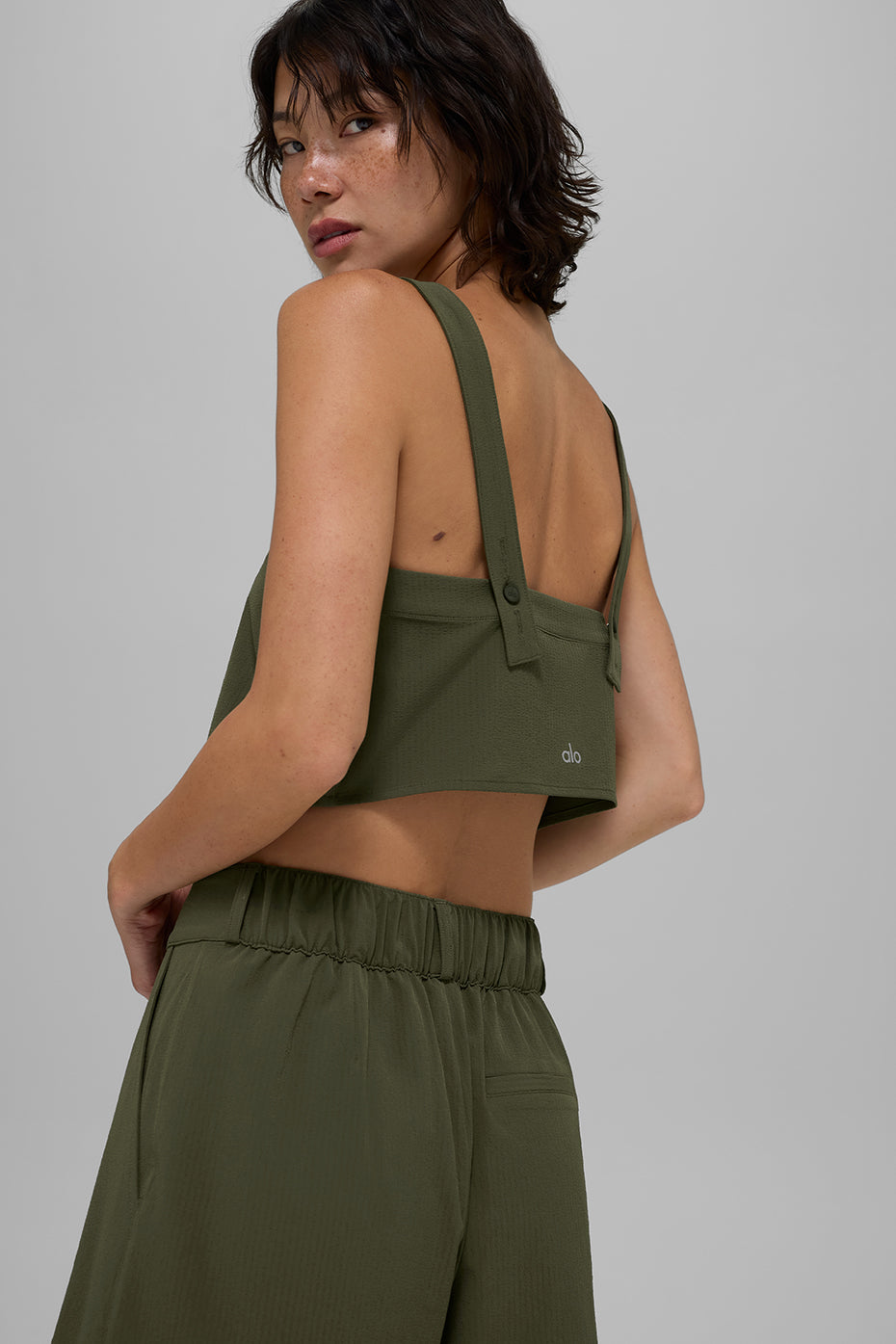 Cropped Dreamscape Tank - Green Olive — photo 2