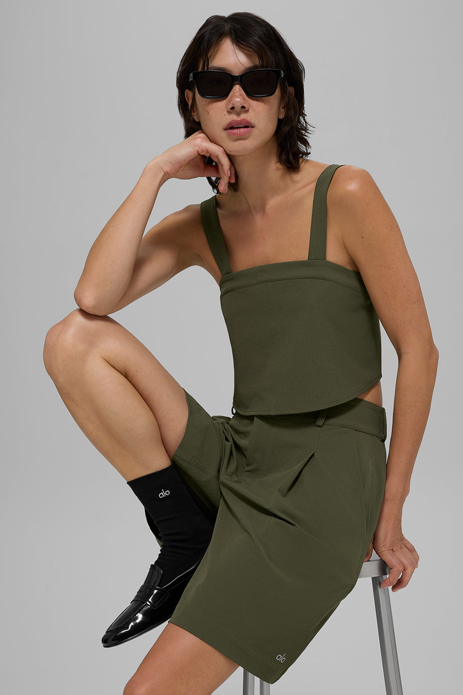 Cropped Dreamscape Tank - Green Olive — photo 3