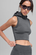 Seamless Two Tone Rib Hooded Vest - Dark Misty Grey Heather — photo 1