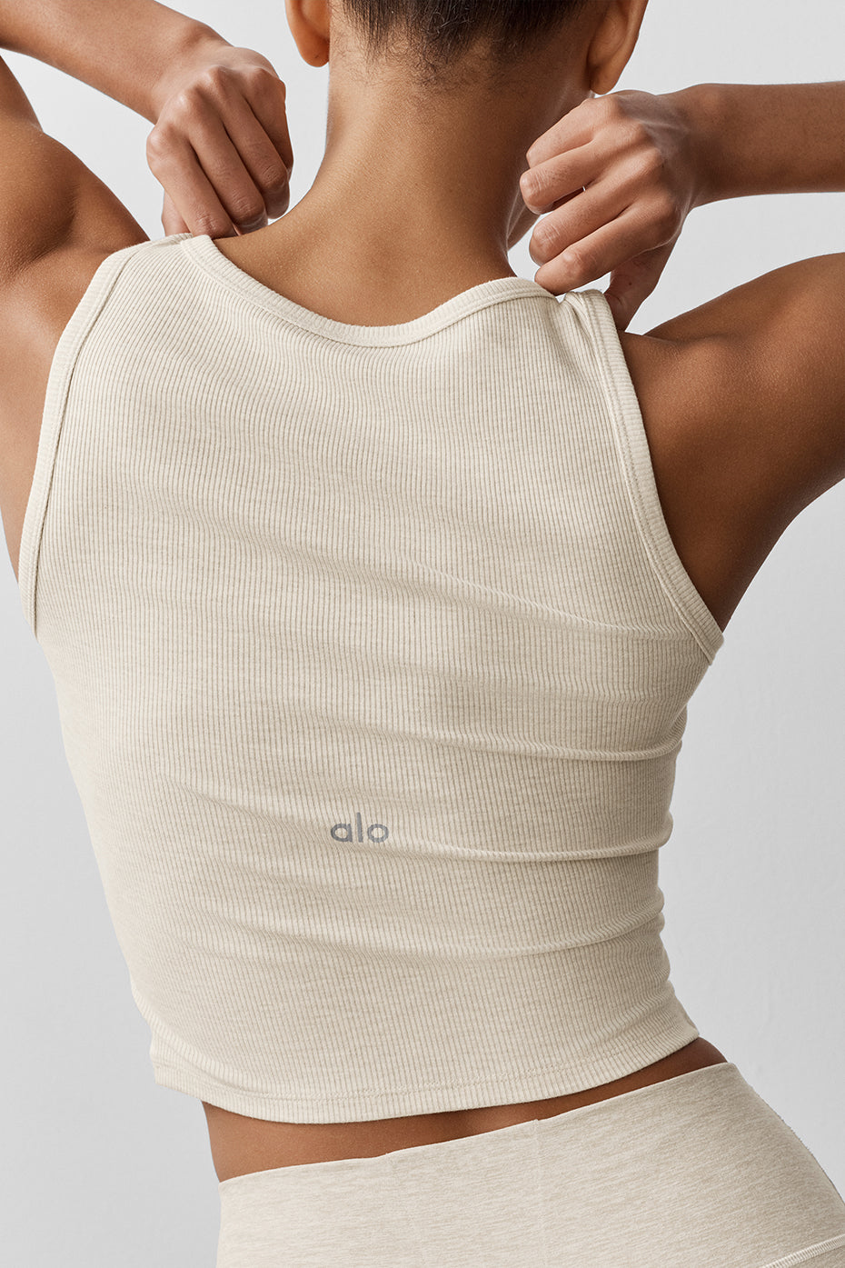 Ribbed Modal Henley Tank - Oatmeal Heather — photo 2
