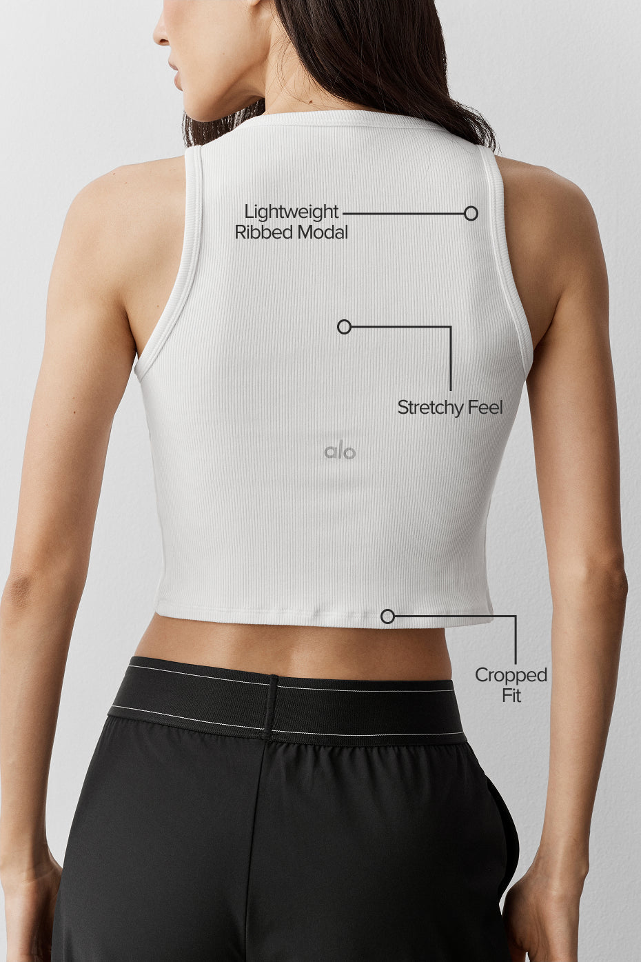 Ribbed Modal Henley Tank - White — photo 2
