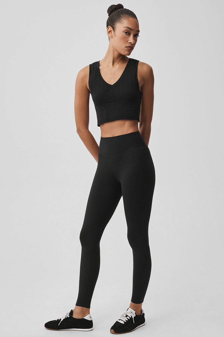 Seamless Pointelle Tank - Black — photo 6