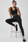 Seamless Pointelle Tank - Black — photo 1