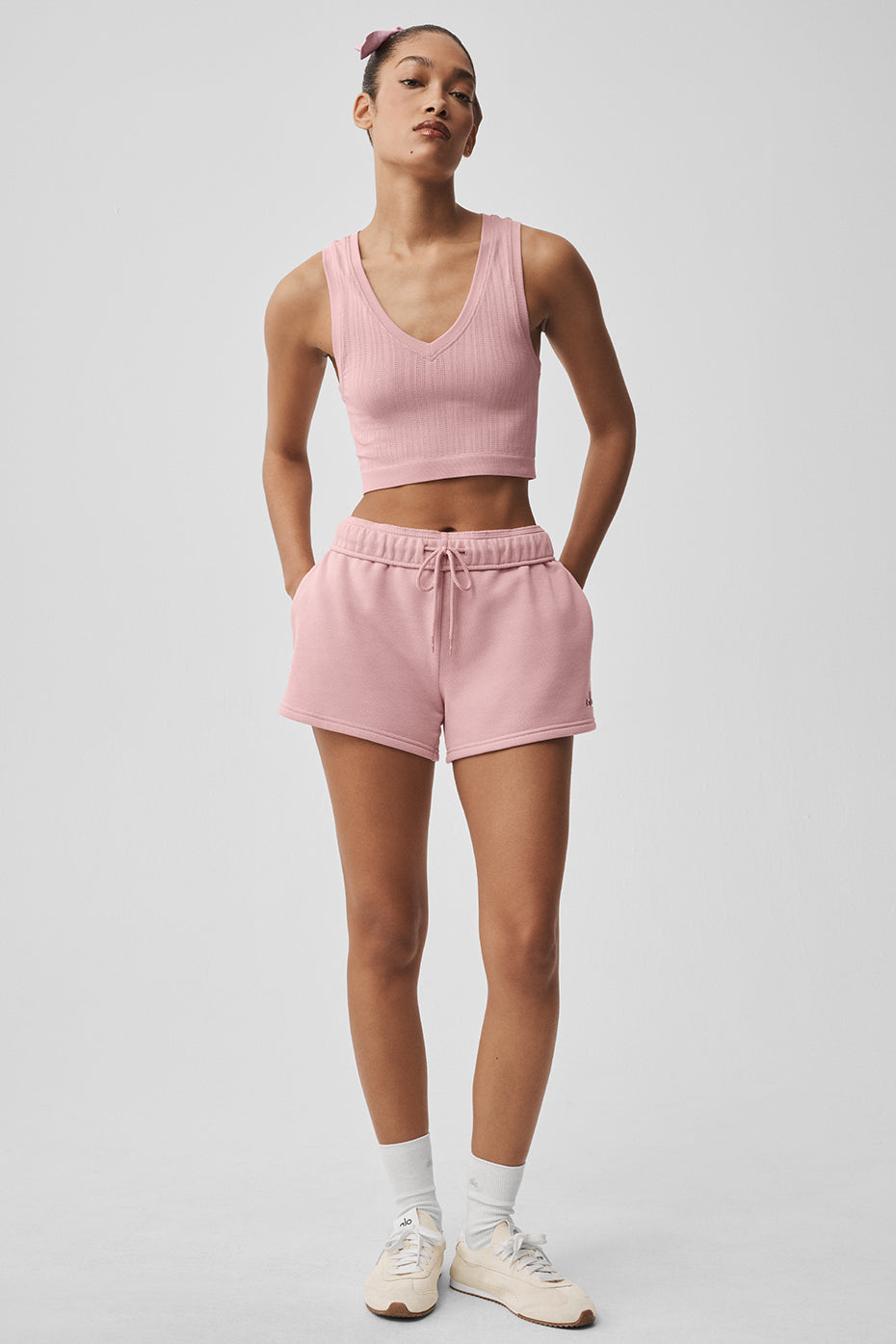 Seamless Pointelle Tank - Vintage Pink — photo 5
