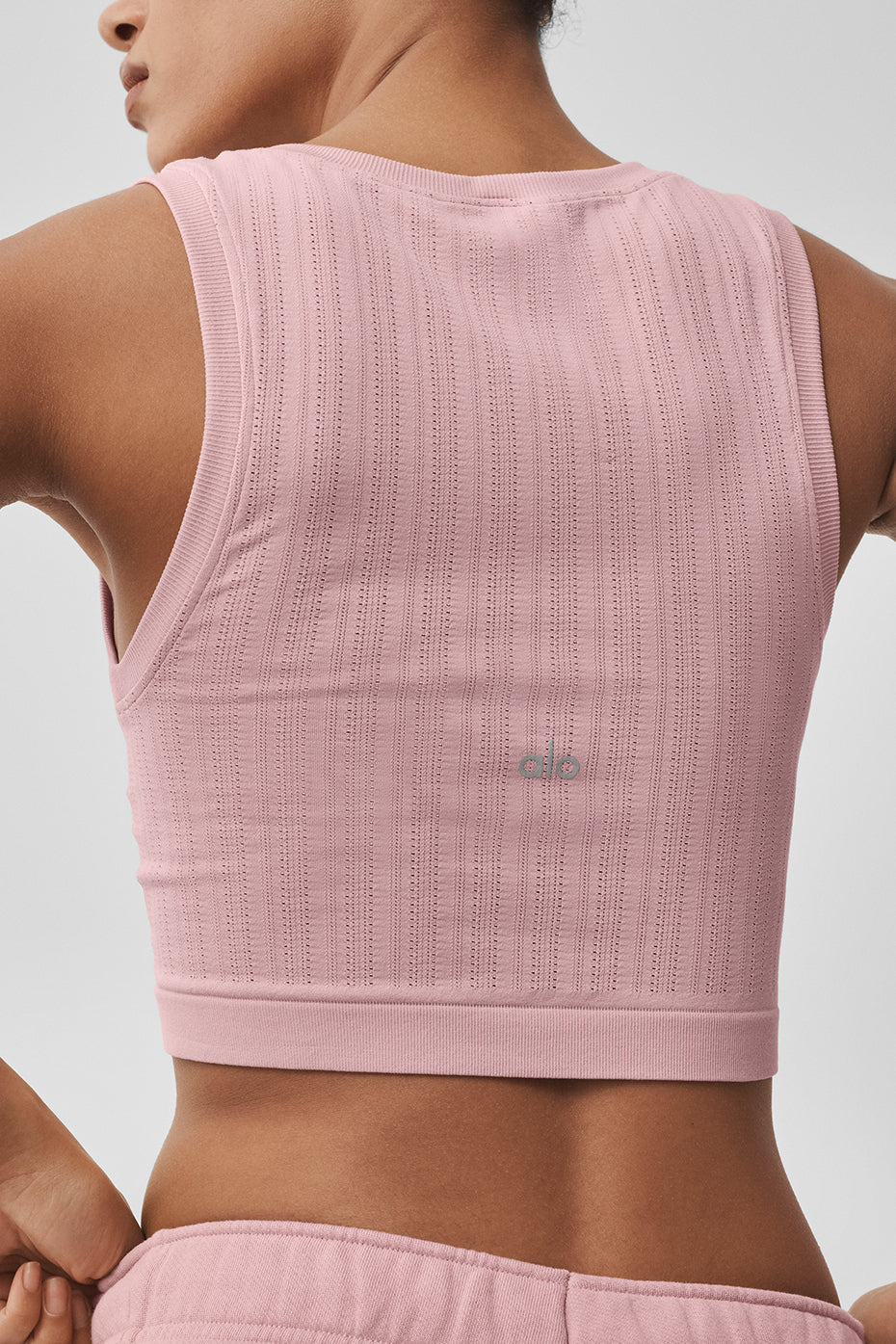 Seamless Pointelle Tank - Vintage Pink — photo 2