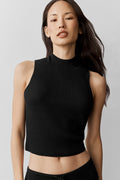 Sweater Knit Unwind Sleeveless Top - Black — photo 1