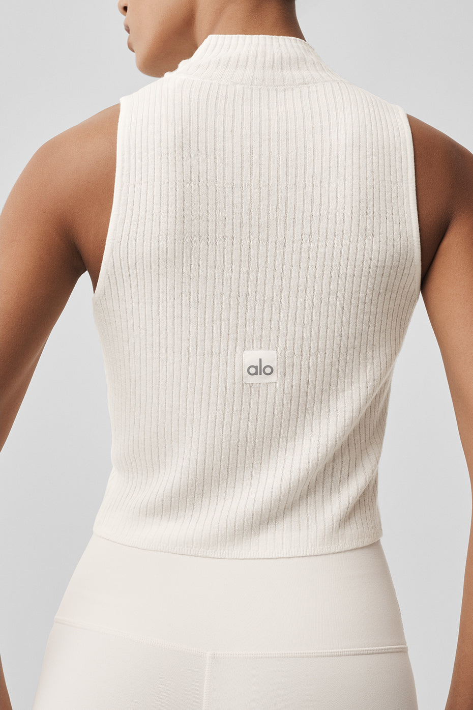 Sweater Knit Unwind Sleeveless Top - Ivory — photo 3