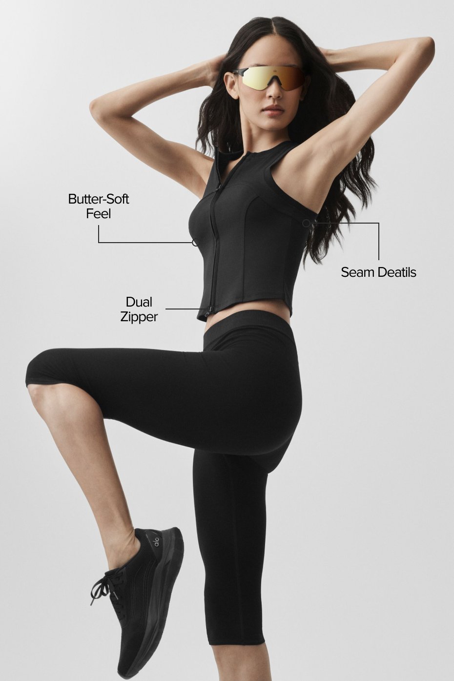 Alosoft Level Up Full Zip Tank - Black — photo 2