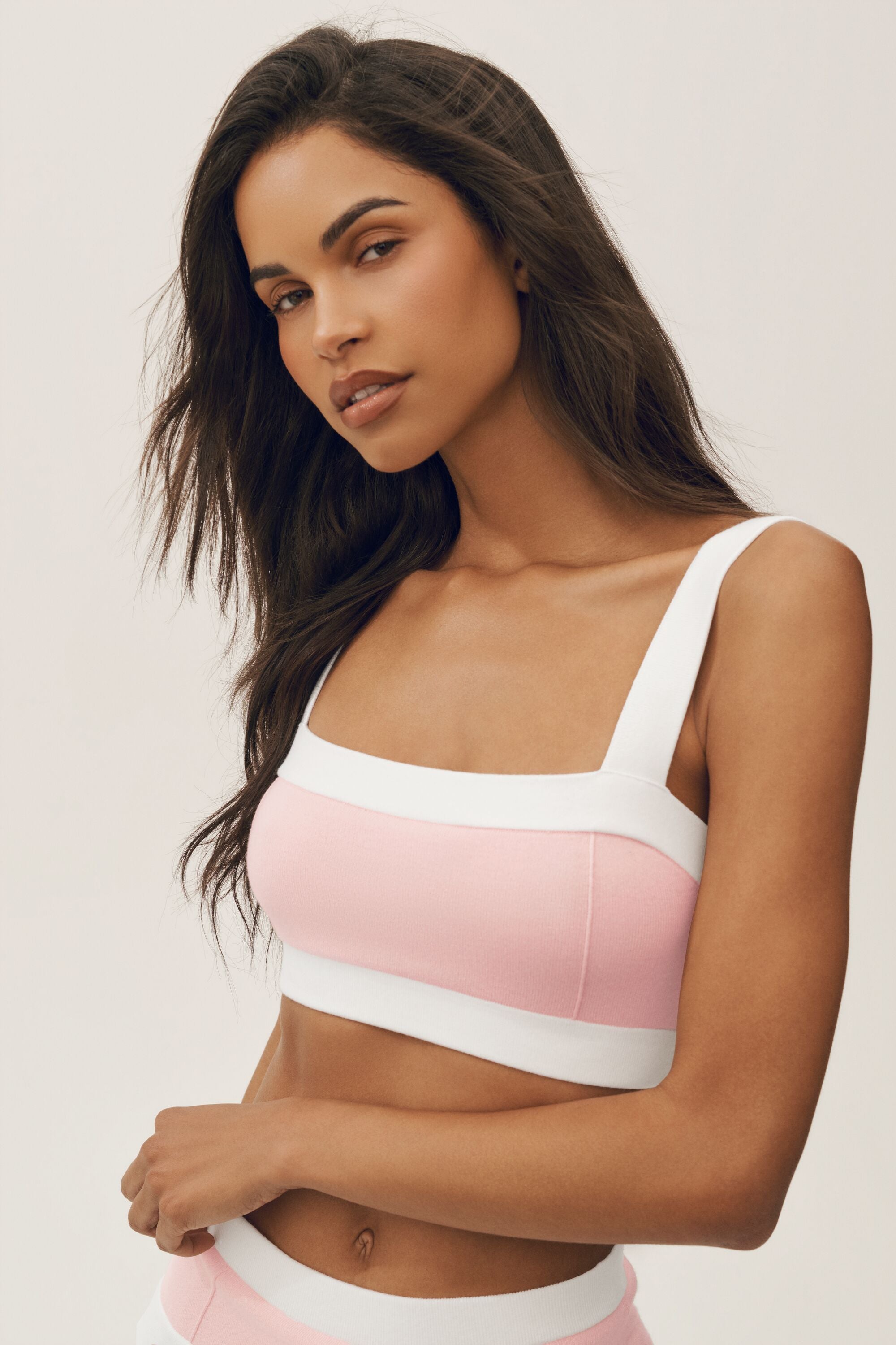 Cotton Cashmere Capri Dream Bra - Sundrenched Pink/White — photo 1