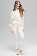 Wool Cashmere Cropped New Class Turtleneck Sweater - Ivory — photo 1