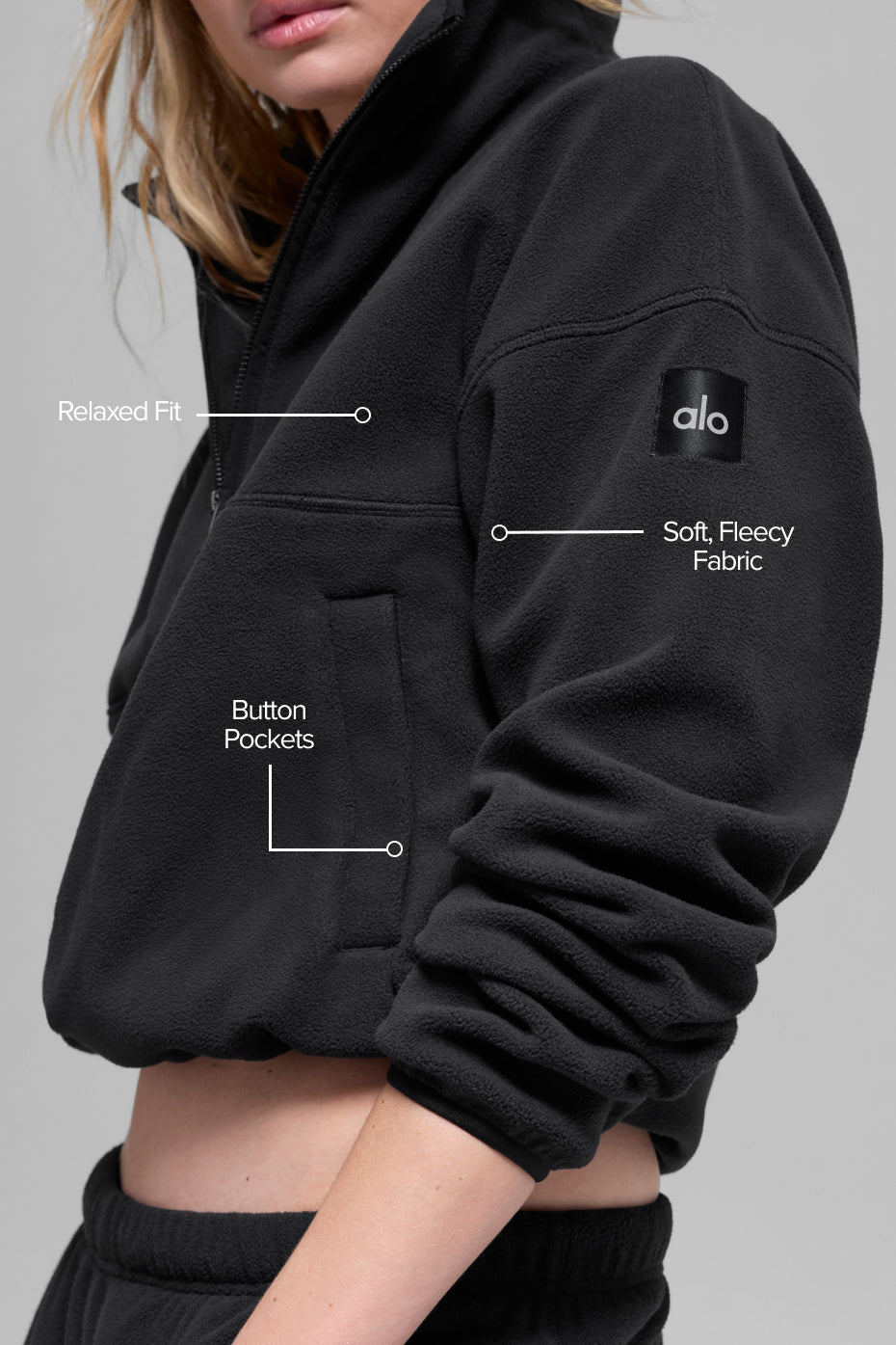 Polar Fleece Retreat Cover Up - Black — photo 2