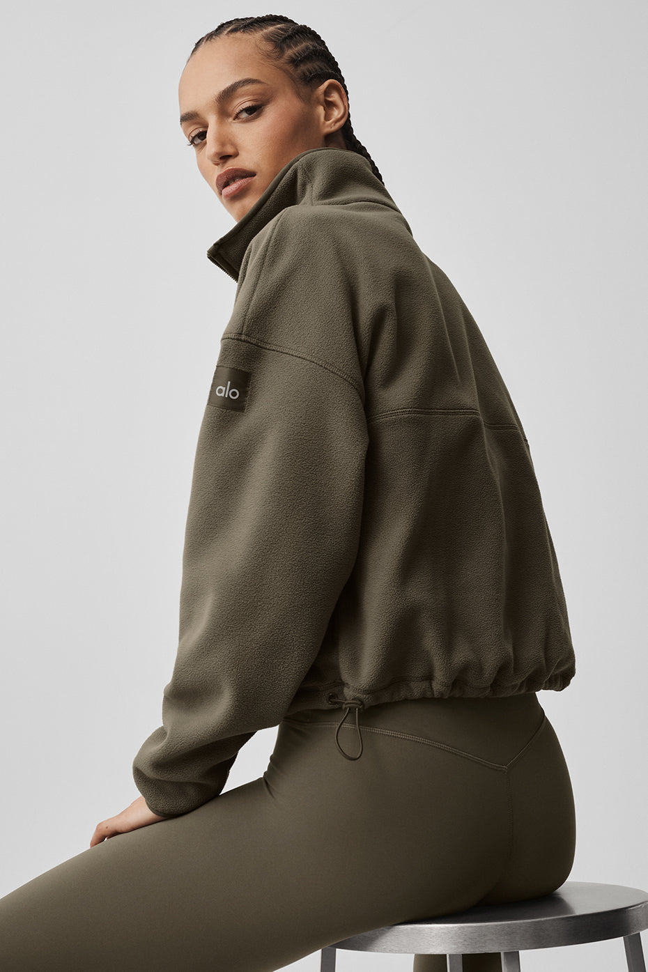 Polar Fleece Retreat Cover Up - Olive Tree — photo 2
