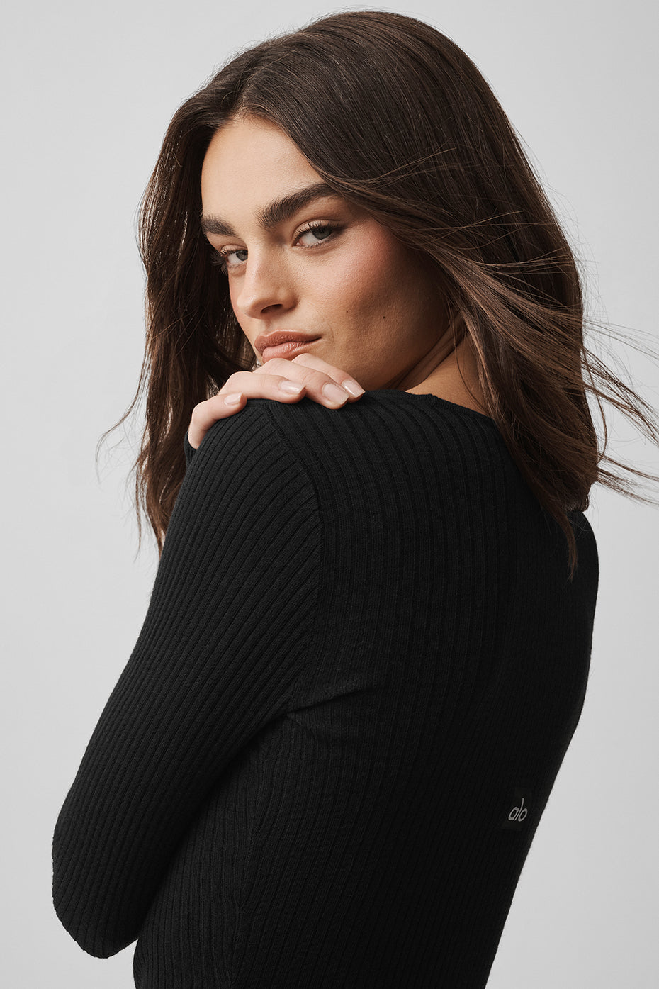 Sweater Knit Unwind Long Sleeve - Black — photo 3