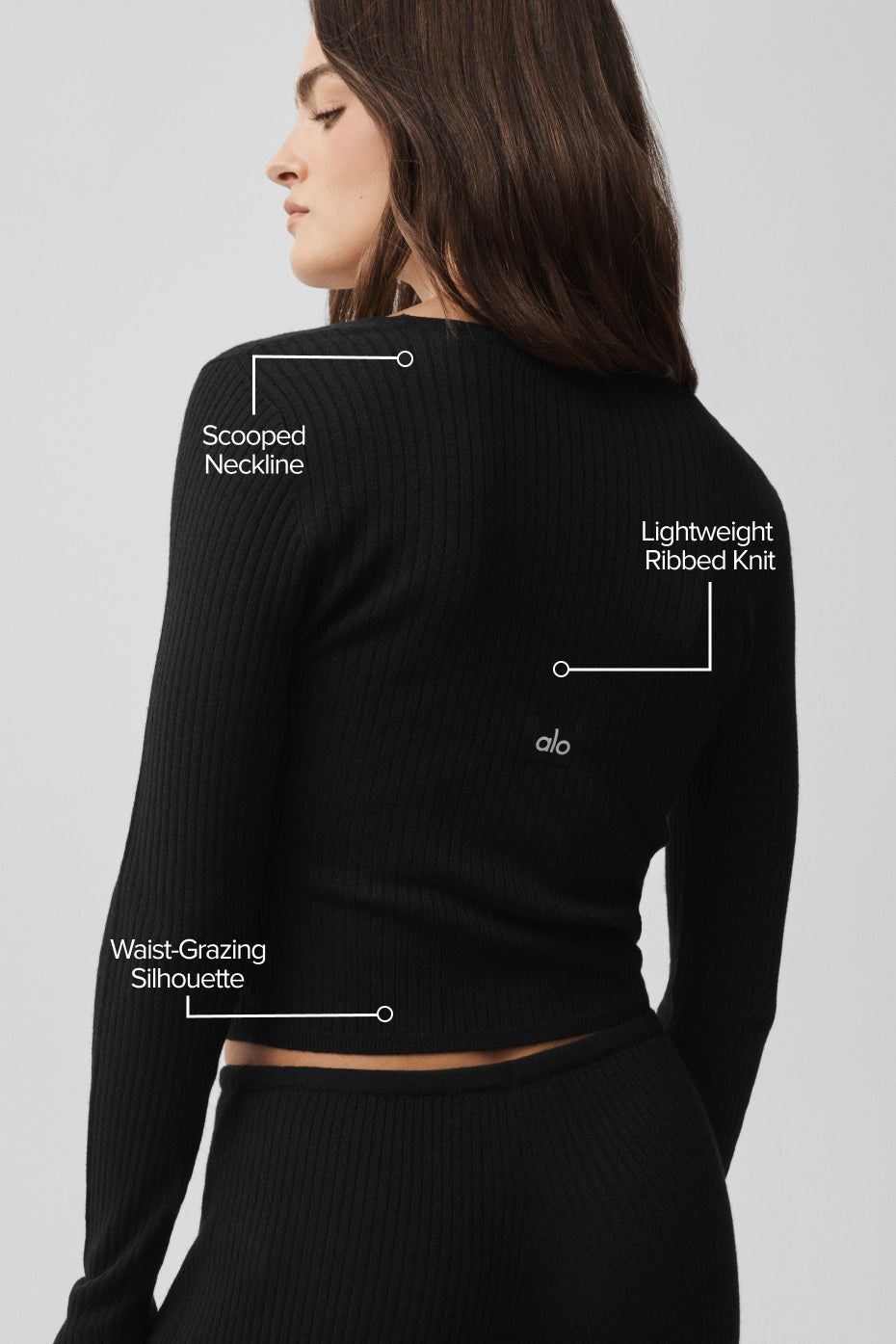 Sweater Knit Unwind Long Sleeve - Black — photo 2
