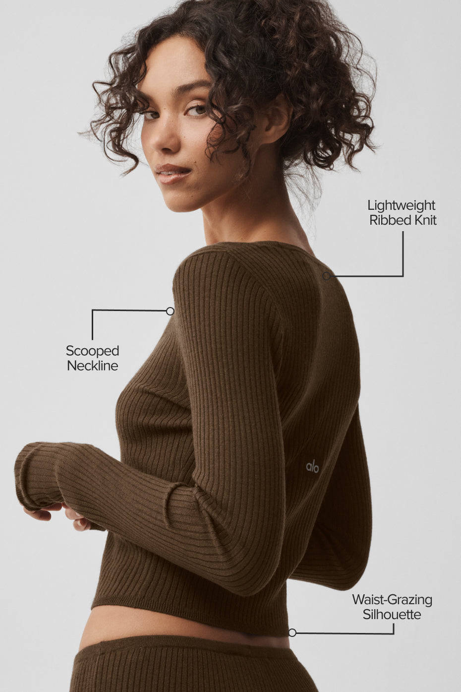 Sweater Knit Unwind Long Sleeve - Espresso — photo 2