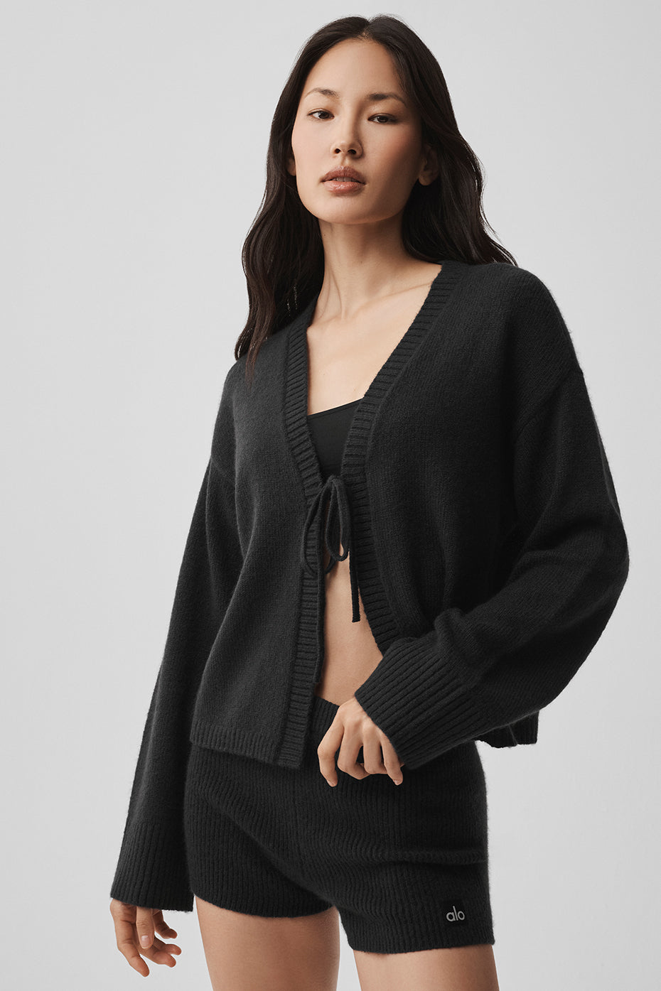 Wool Cashmere New Class Tie Cardigan - Black — photo 3