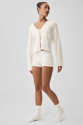 Wool Cashmere New Class Tie Cardigan - Ivory — photo 4