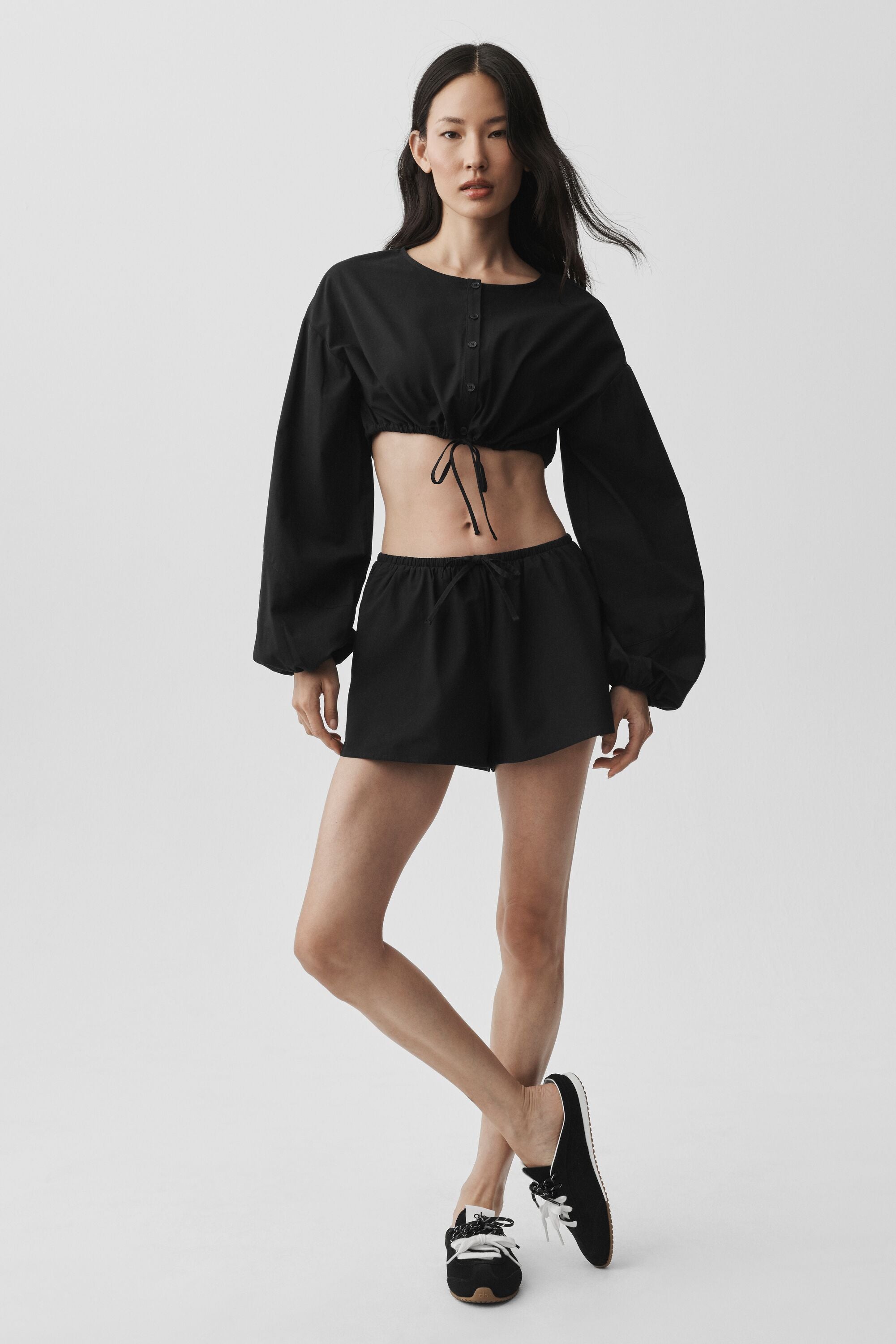 Cotton Cropped Real Deal Long Sleeve - Black — photo 4