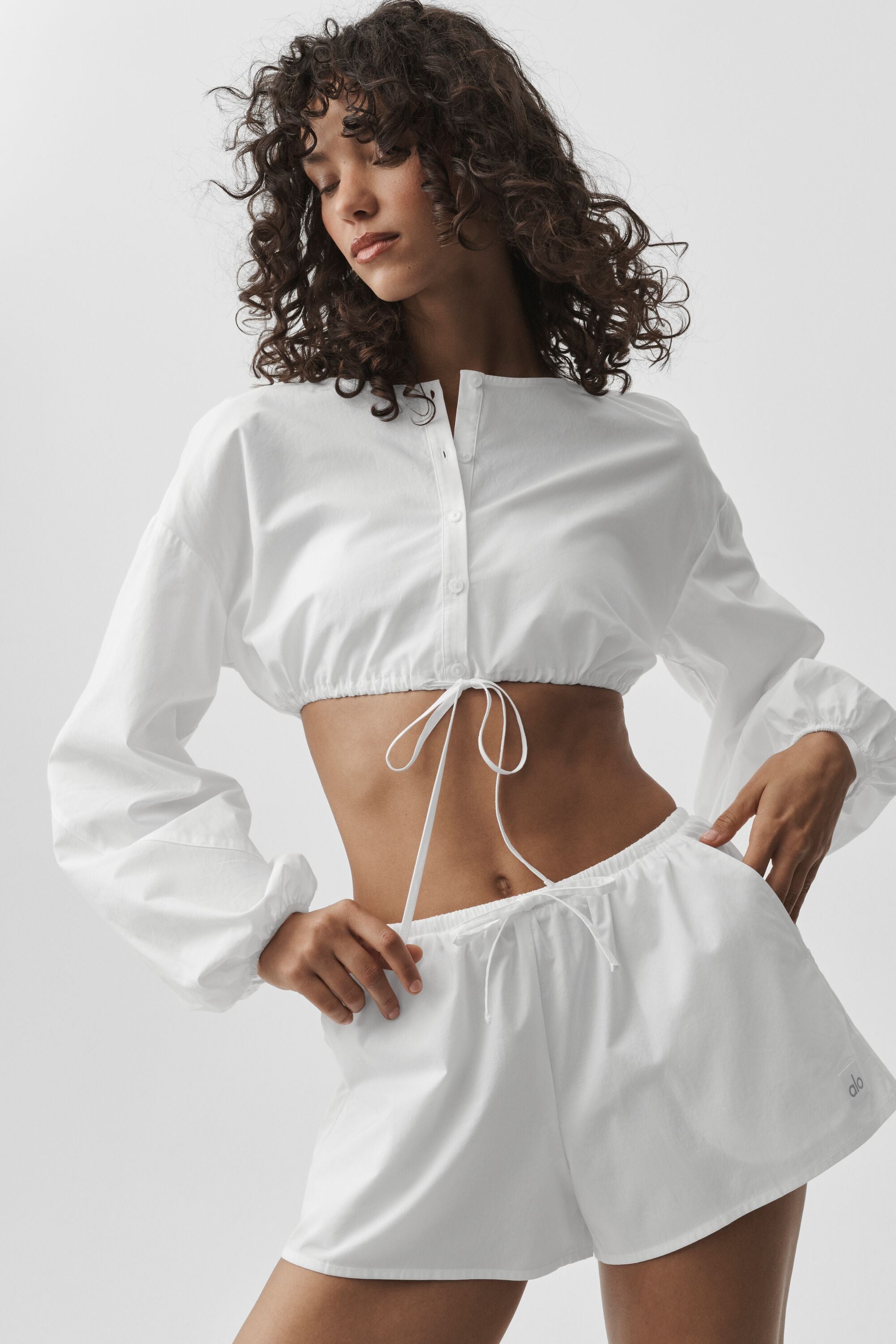 Cotton Cropped Real Deal Long Sleeve - White — photo 1