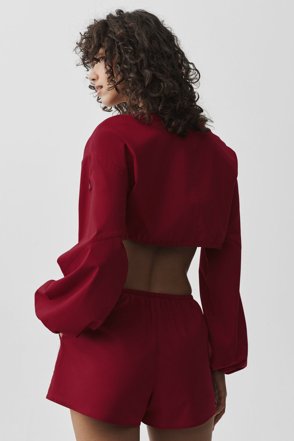 Cotton Cropped Real Deal Long Sleeve - Summer Romance Red — photo 2