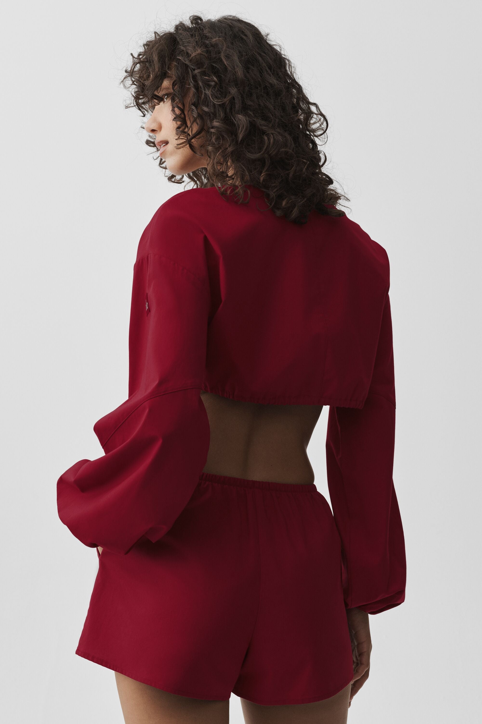 Cotton Cropped Real Deal Long Sleeve - Summer Romance Red — photo 2