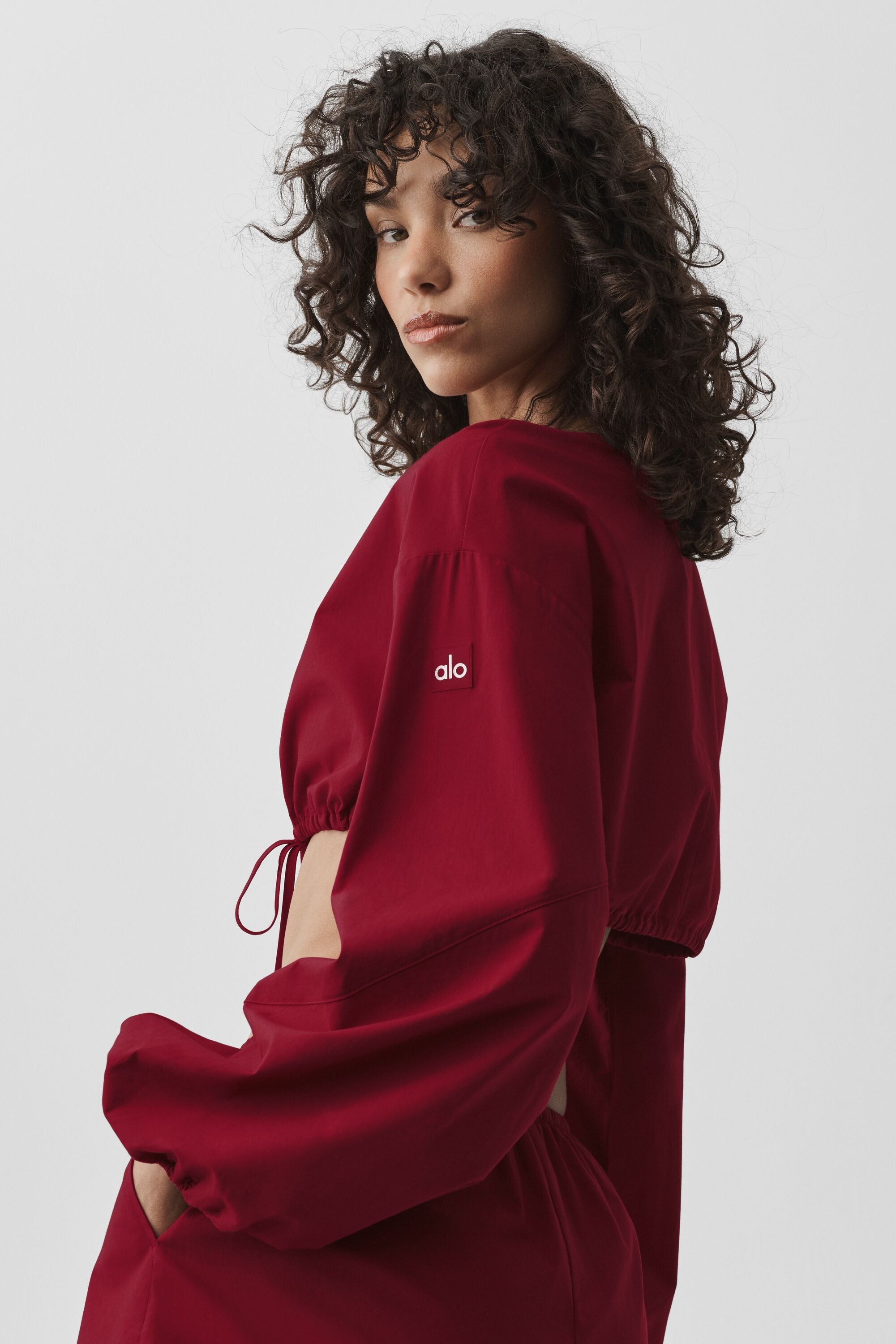 Cotton Cropped Real Deal Long Sleeve - Summer Romance Red — photo 4