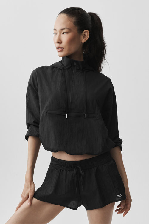 1/4 Zip Go Time Pullover - Black — photo 1