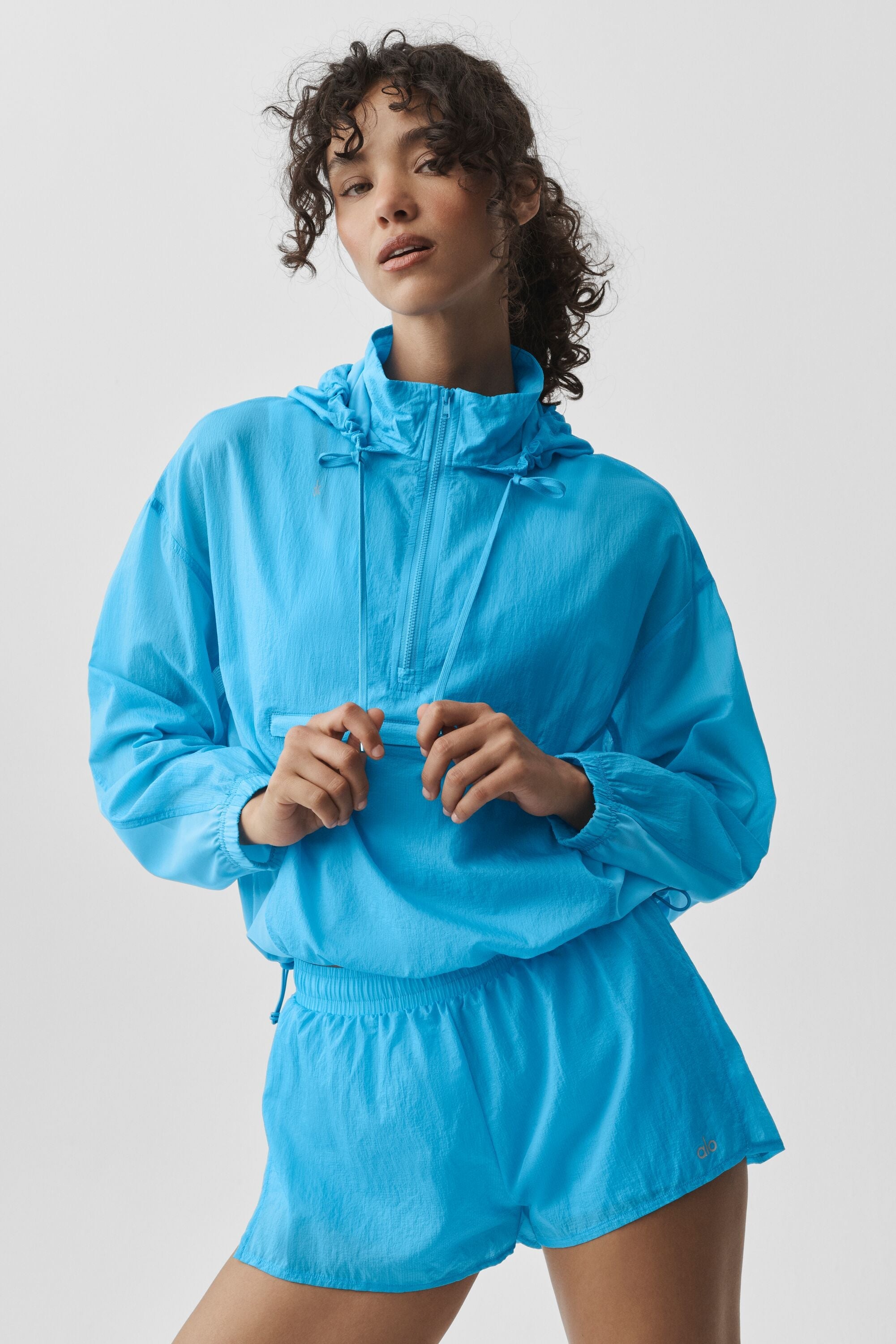 1/4 Zip Go Time Pullover - Azure Blue — photo 3