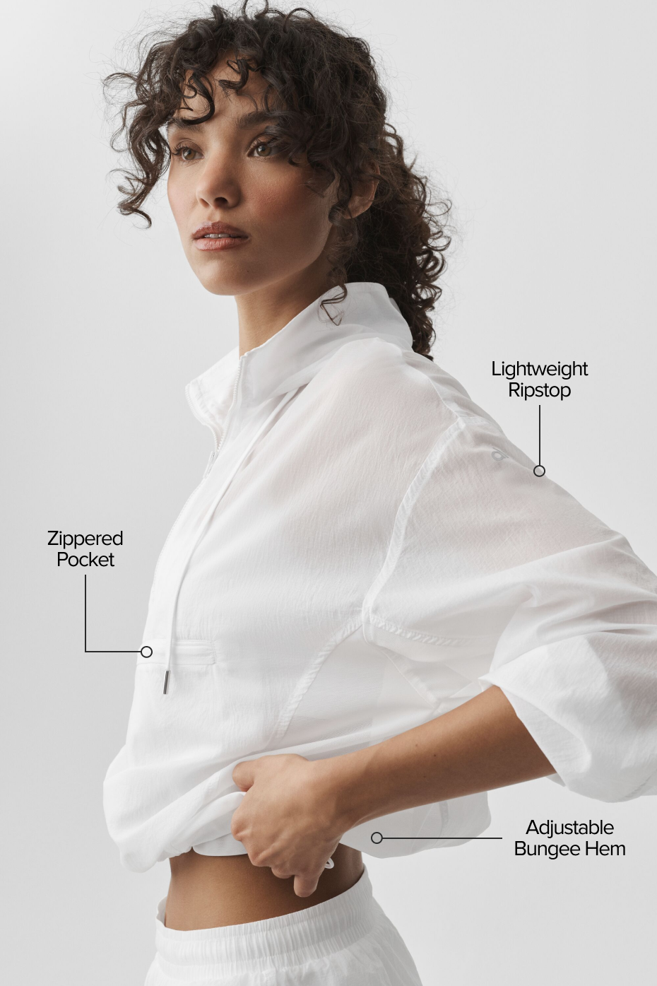 1/4 Zip Go Time Pullover - White — photo 2