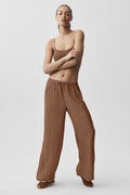 Semi-Sheer Golden Hour High-Waist Straight Leg Pant - Sun Kissed Brown — photo 1