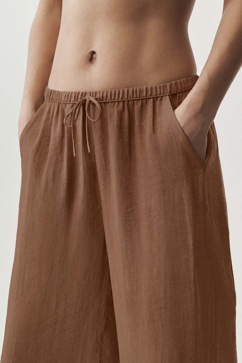 Semi-Sheer Golden Hour High-Waist Straight Leg Pant - Sun Kissed Brown — photo 2