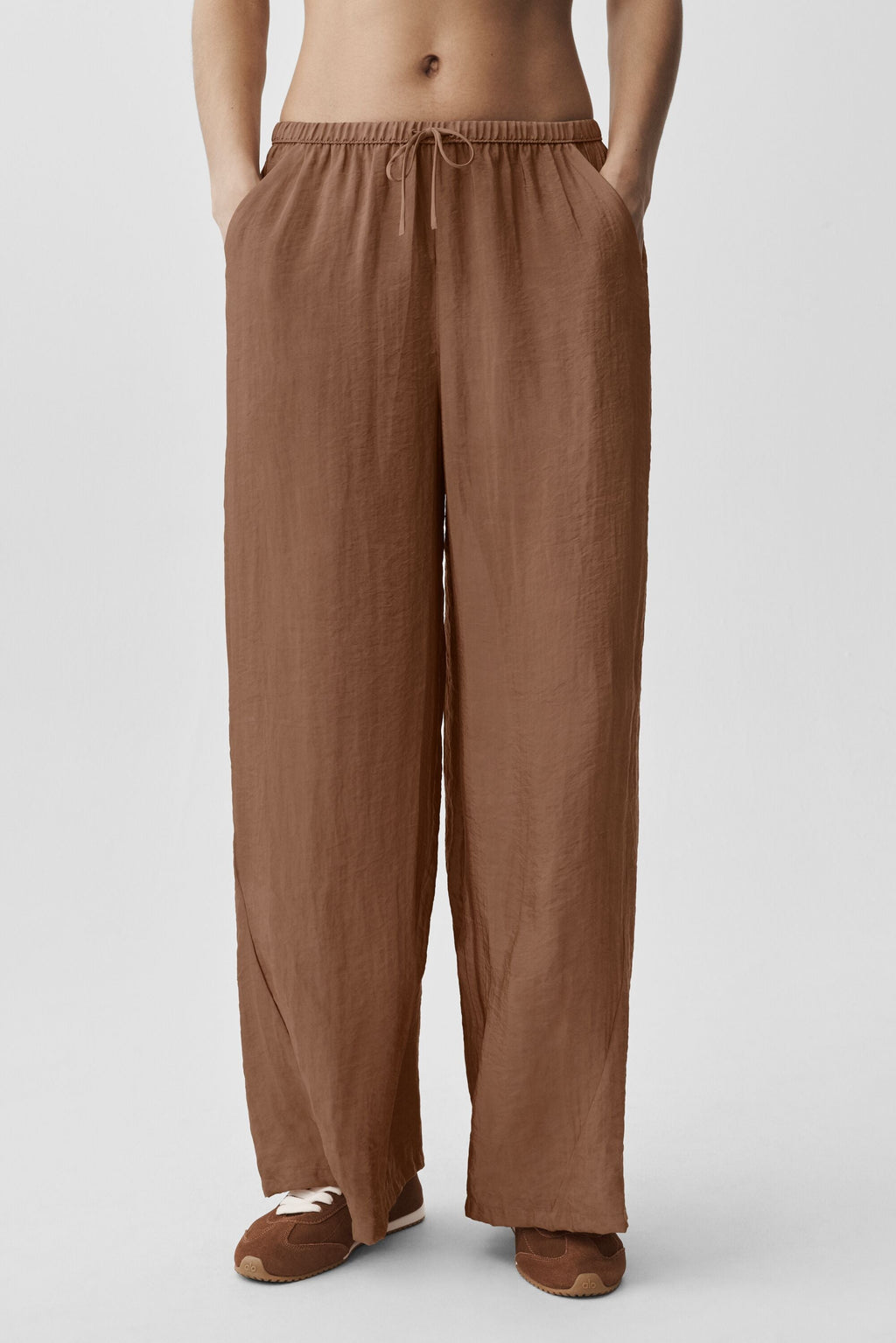 Semi-Sheer Golden Hour High-Waist Straight Leg Pant - Sun Kissed Brown — photo 3