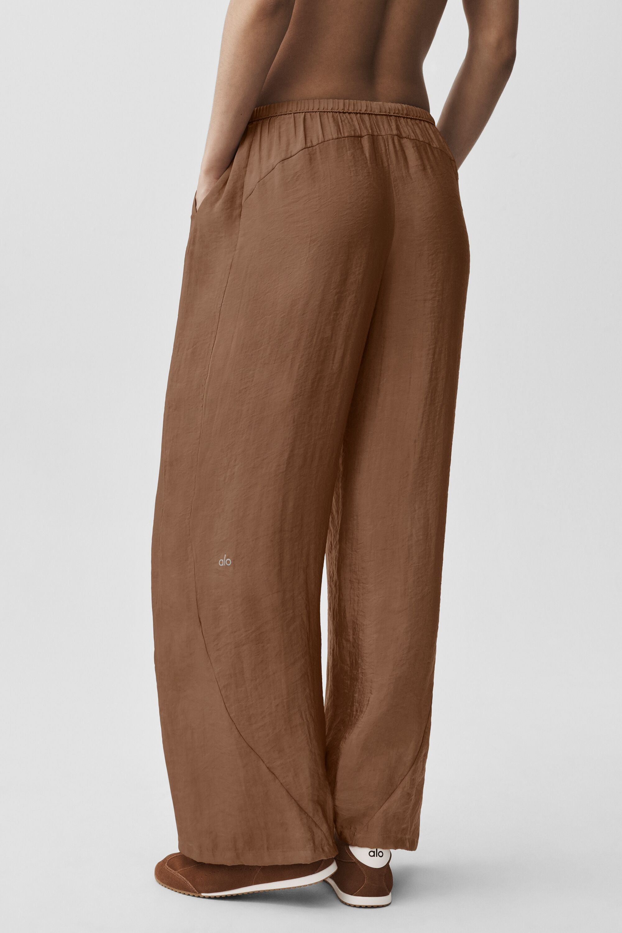 Semi-Sheer Golden Hour High-Waist Straight Leg Pant - Sun Kissed Brown — photo 4