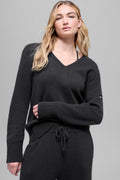 Wool Cashmere New Class Oversized V-Neck Sweater - Black — photo 1