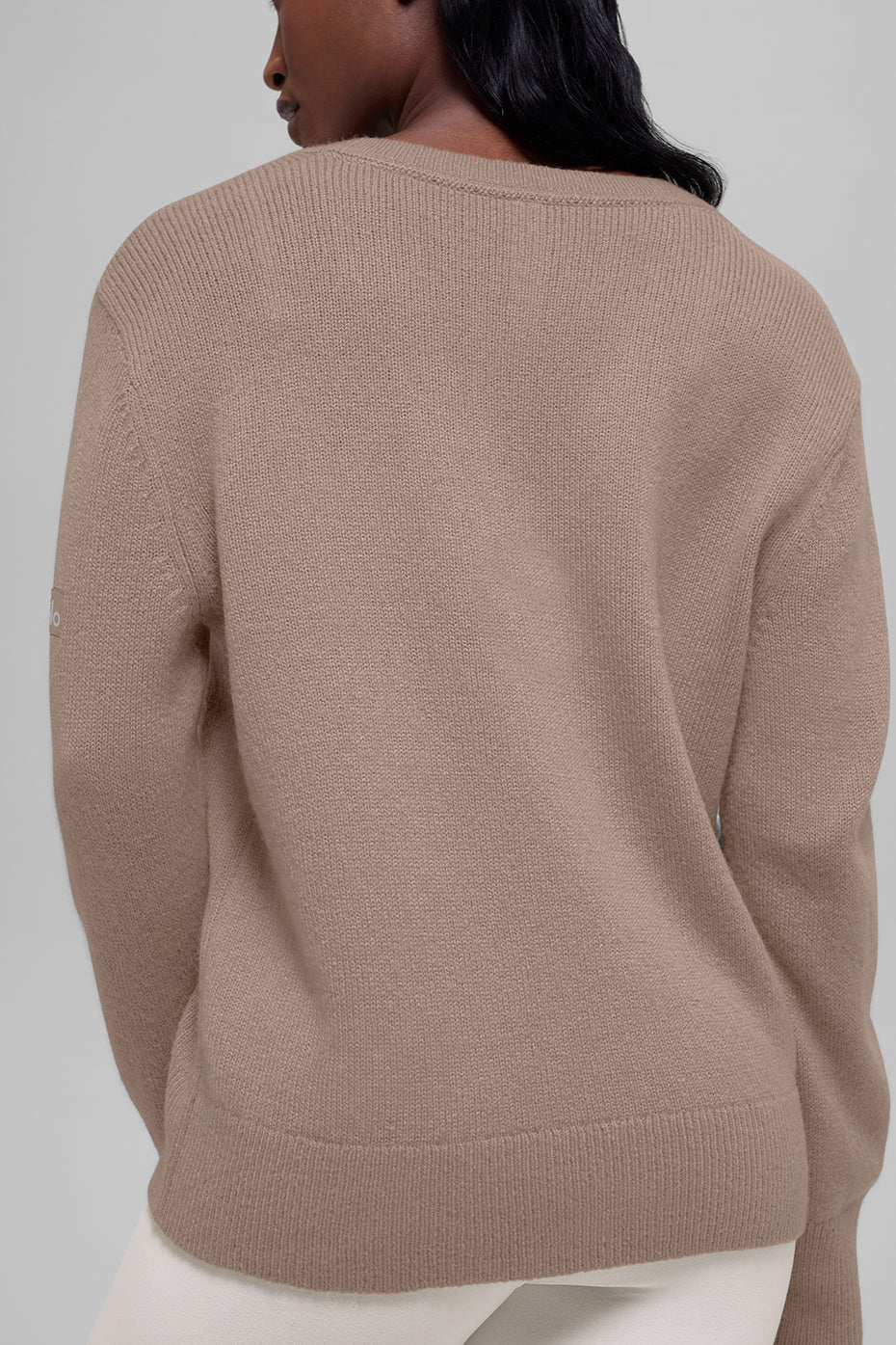 Wool Cashmere New Class Oversized V-Neck Sweater - Chai Latte — photo 2