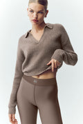 Cashmere Northstar Polo - Alpine Cocoa Heather — photo 1