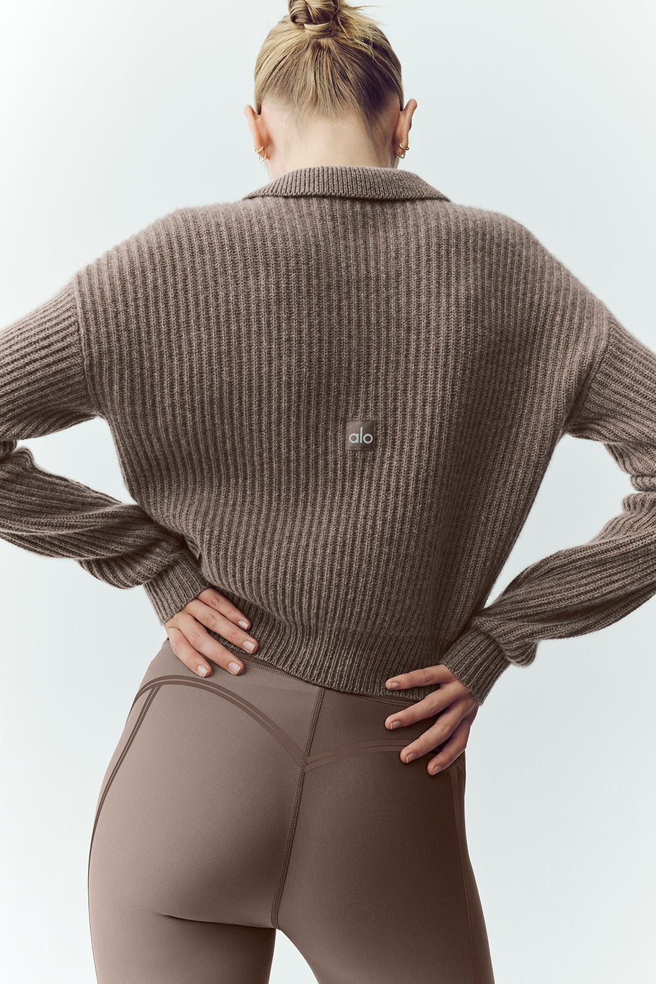Cashmere Northstar Polo - Alpine Cocoa Heather — photo 2